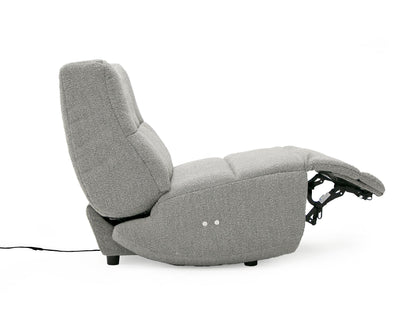 Divani Casa Basil Modern Grey Fabric Small Electric Recliner Chair