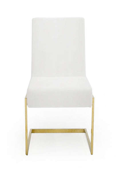 Modrest Batavia Modern White and Gold Dining Chair