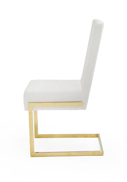 Modrest Batavia Modern White and Gold Dining Chair