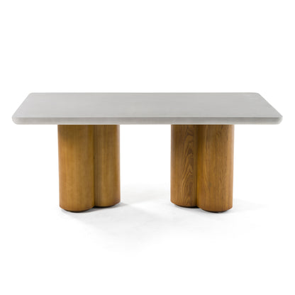 Modrest Bateman Modern Faux Concrete Walnut Dining Table