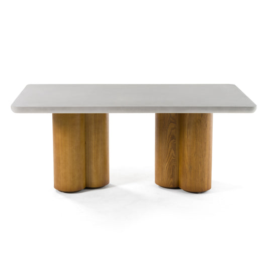 Modrest Bateman Modern Faux Concrete Walnut Dining Table