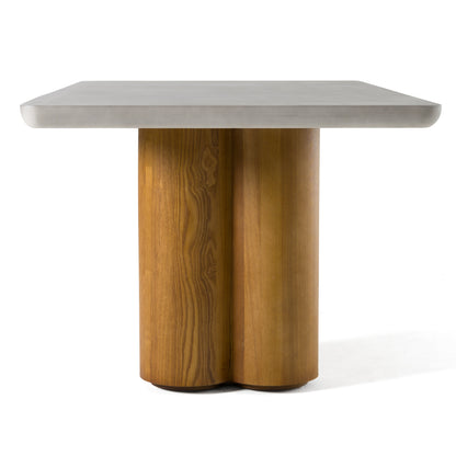 Modrest Bateman Modern Faux Concrete Walnut Dining Table