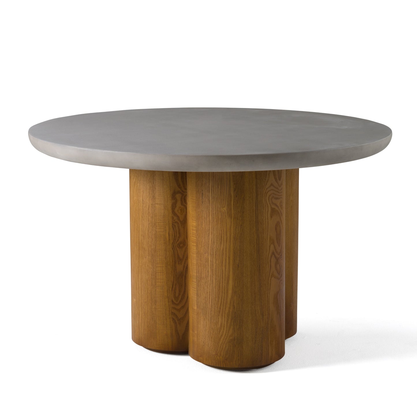 Modrest Bateman Modern Faux Concrete Walnut Round Dining Table