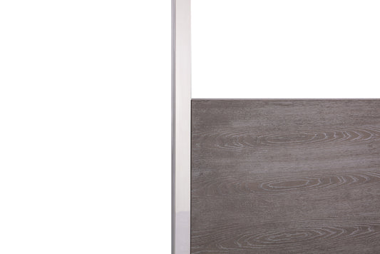 Modrest Arlene Modern Grey Elm and Stainless Steel Canopy Bed