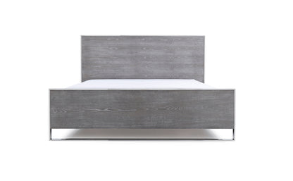Modrest Charlene Modern Grey Elm and Stainless Steel Bedroom Set