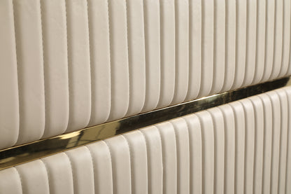 Modrest- Sterling Modern Beige Bonded Leather and Gold Bed