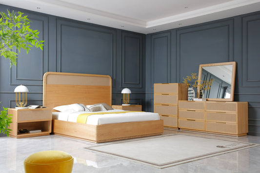 Modrest Gavin Modern Natural Ash Rattan Bed