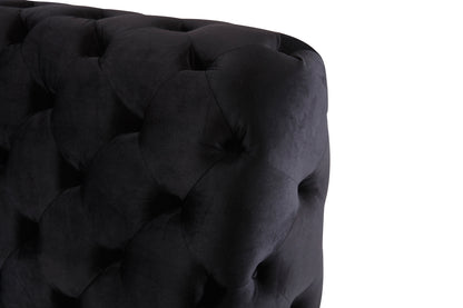 Modrest Legend Modern Black Velvet and Gold Bed