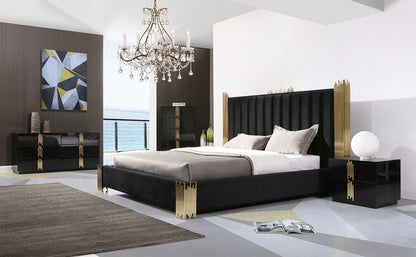 Modrest Token Modern Black and Gold Bed