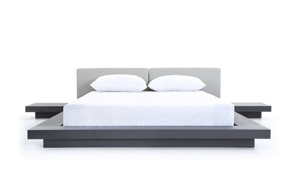 Modrest Opal Modern Wenge and Grey Platform Bed