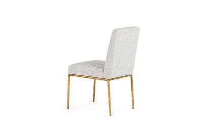 Modrest Beasley Modern Off-White Linen Brass Dining Chair