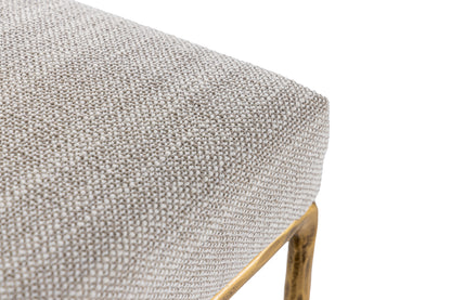 Modrest Beasley Modern Off-White Linen Brass Counter Chair