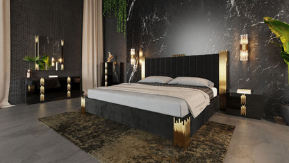 Modrest Token Modern Black and Gold Bed
