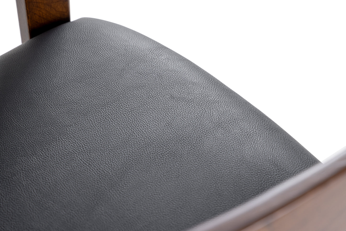 Modrest Belton Modern Black Vegan Leather Brown Oak Dining Chair