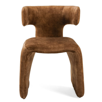 Modrest Bergman Modern Brown Velvet Dining Chair