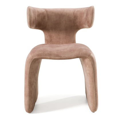 Modrest Bergman Modern Light Brown Velvet Dining Chair