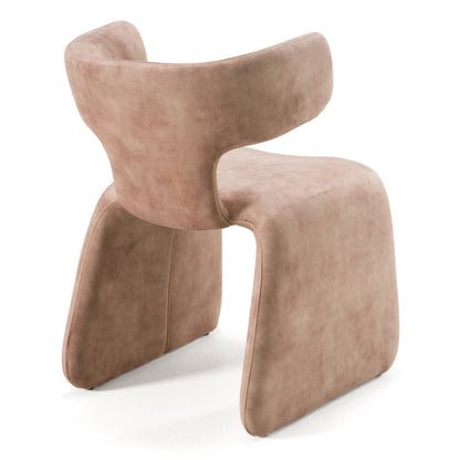 Modrest Bergman Modern Light Brown Velvet Dining Chair