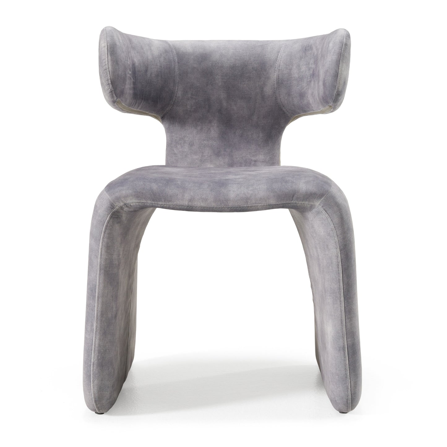 Modrest Bergman Modern Grey-Blue Velvet Dining Chair