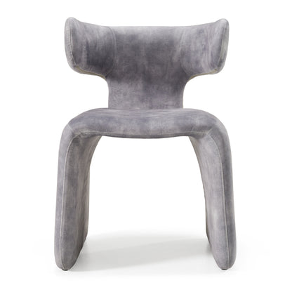 Modrest Bergman Modern Grey-Blue Velvet Dining Chair