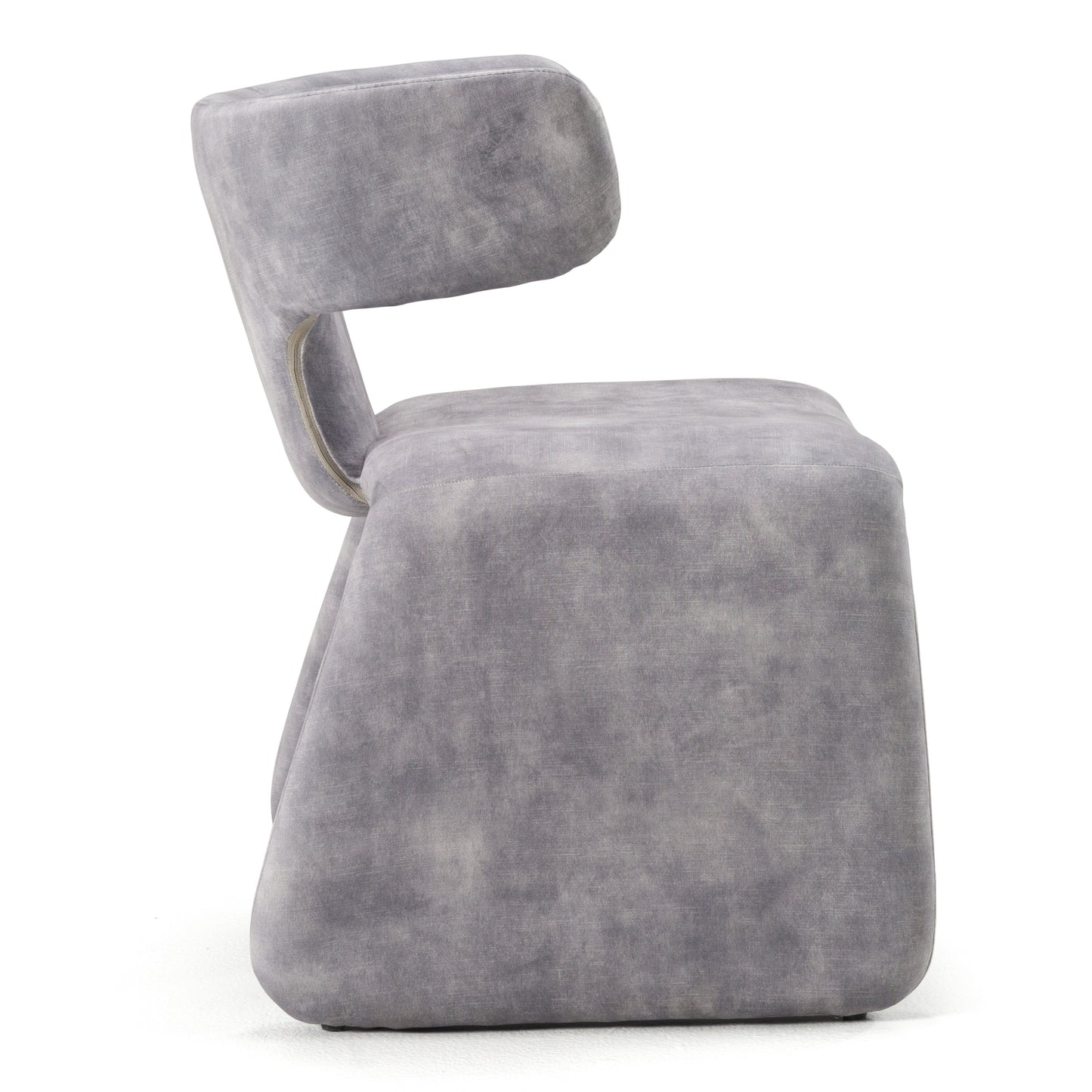 Modrest Bergman Modern Grey-Blue Velvet Dining Chair