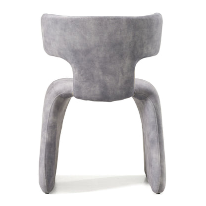 Modrest Bergman Modern Grey-Blue Velvet Dining Chair
