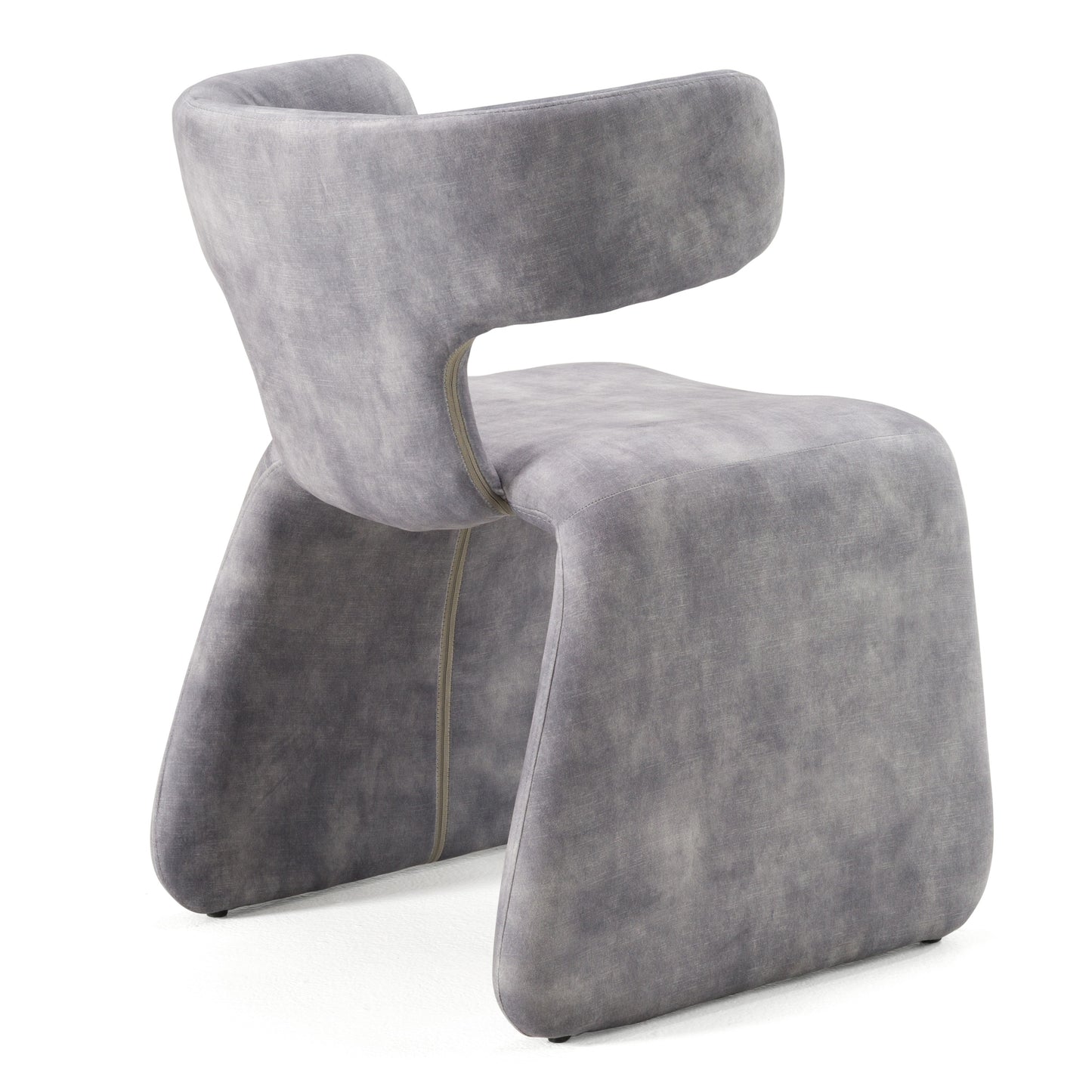 Modrest Bergman Modern Grey-Blue Velvet Dining Chair