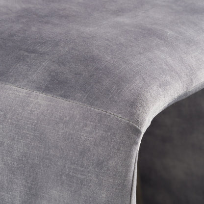 Modrest Bergman Modern Grey-Blue Velvet Dining Chair