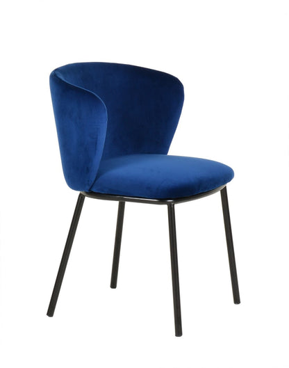 Modrest Bessie Modern Blue Velvet Dining Chair