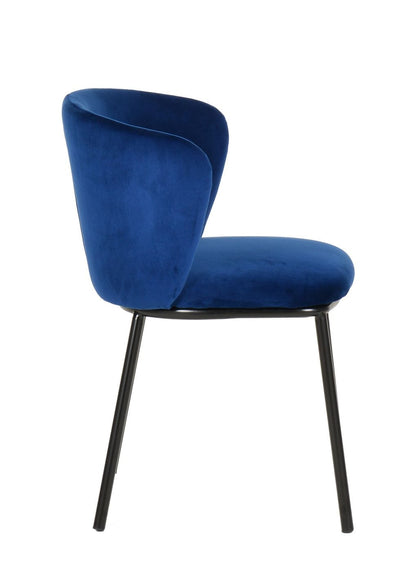 Modrest Bessie Modern Blue Velvet Dining Chair