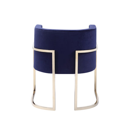 Modrest Betsy Modern Navy Blue Velvet Gold Kids Chair