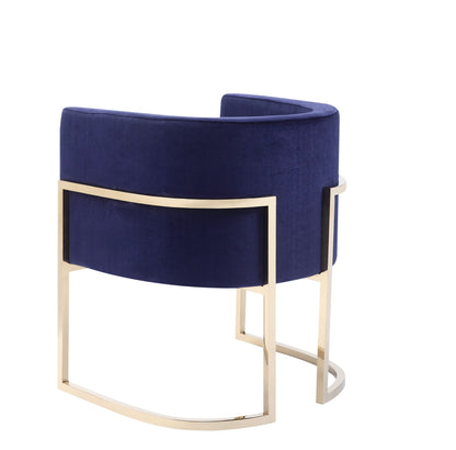 Modrest Betsy Modern Navy Blue Velvet Gold Kids Chair
