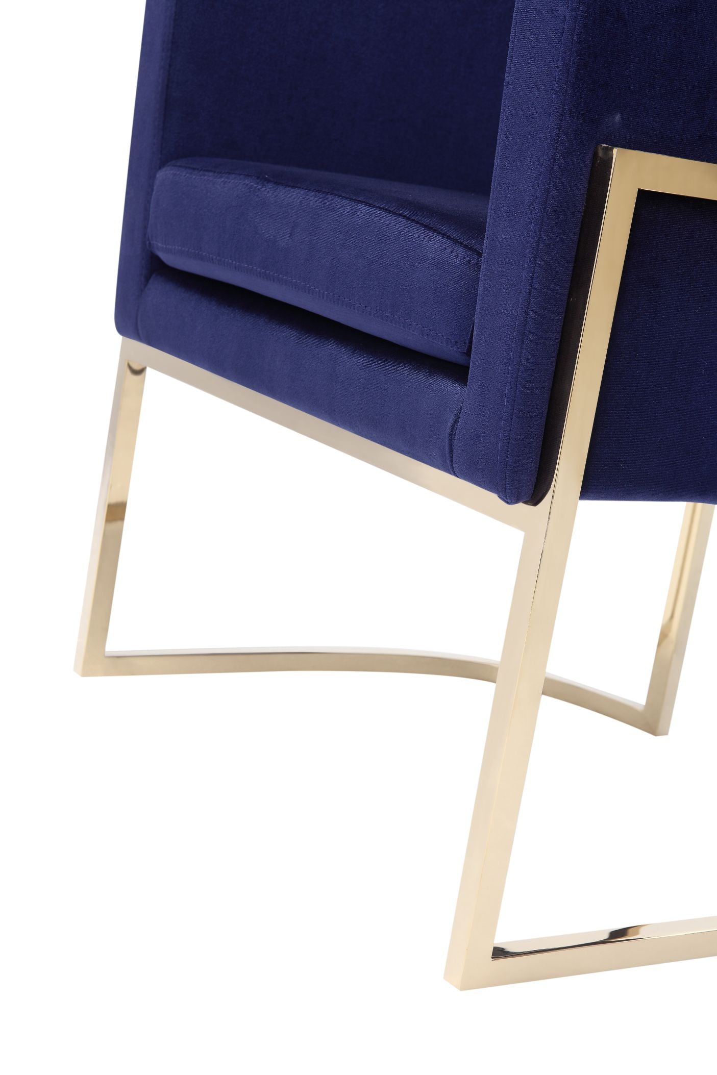 Modrest Betsy Modern Navy Blue Velvet Gold Kids Chair