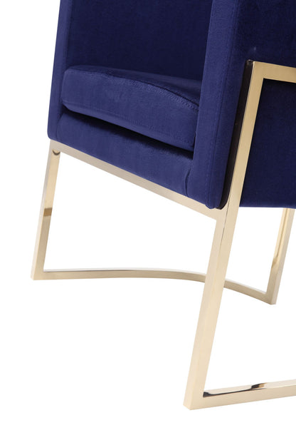 Modrest Betsy Modern Navy Blue Velvet Gold Kids Chair