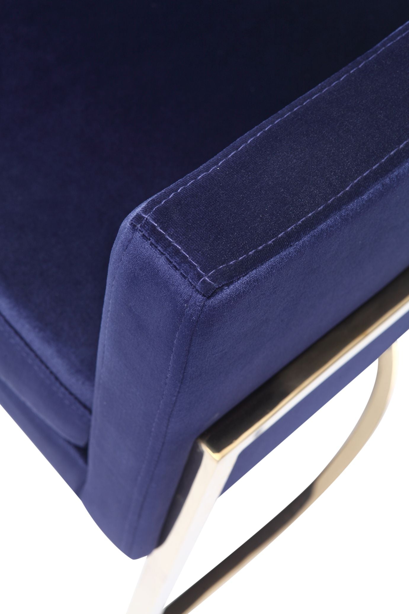 Modrest Betsy Modern Navy Blue Velvet Gold Kids Chair