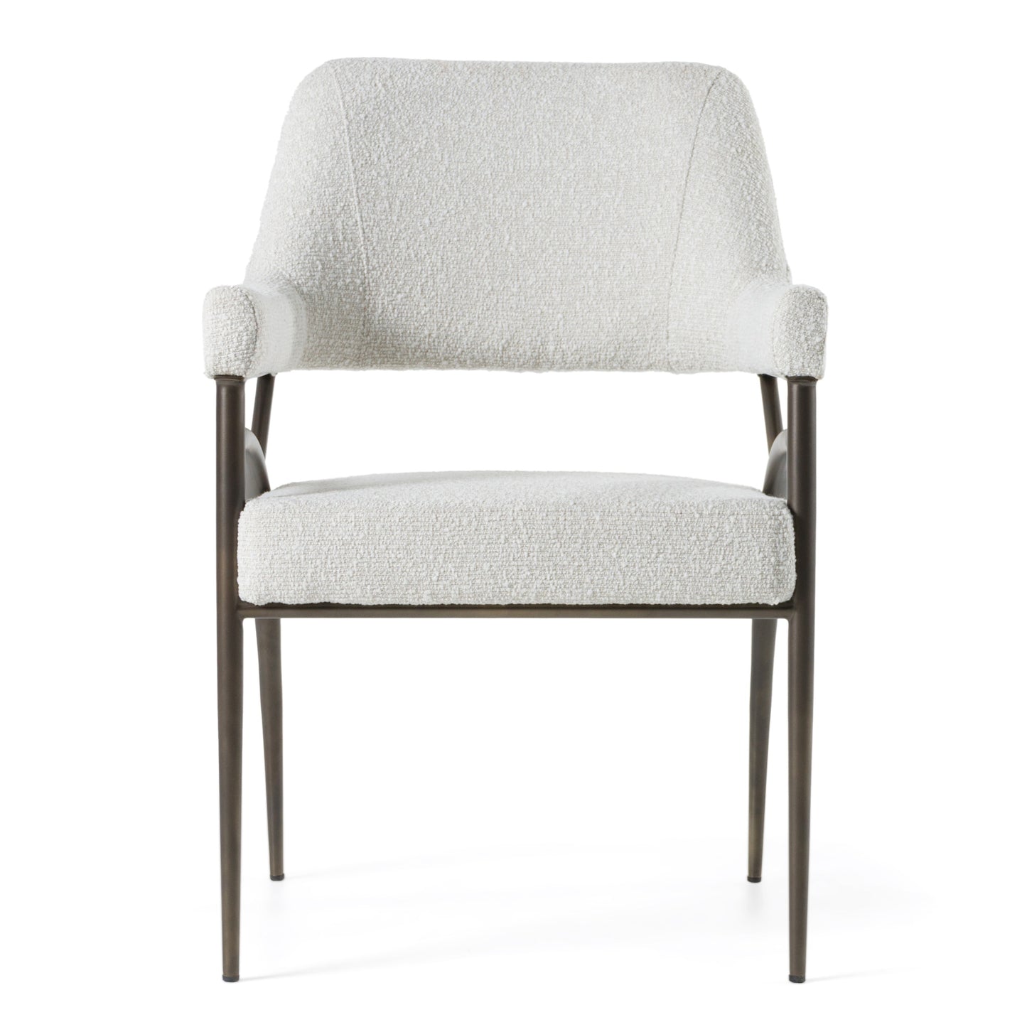 Modrest Betty Modern Off-White Fabric Bronze Dining Chair