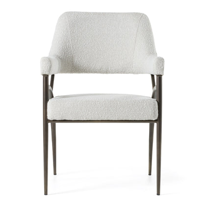 Modrest Betty Modern Off-White Fabric Bronze Dining Chair