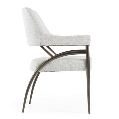 Modrest Betty Modern Off-White Fabric Bronze Dining Chair