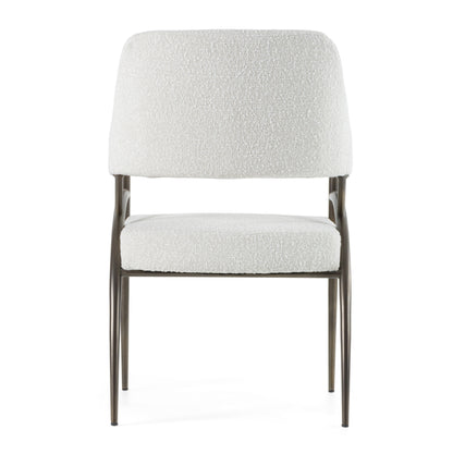 Modrest Betty Modern Off-White Fabric Bronze Dining Chair