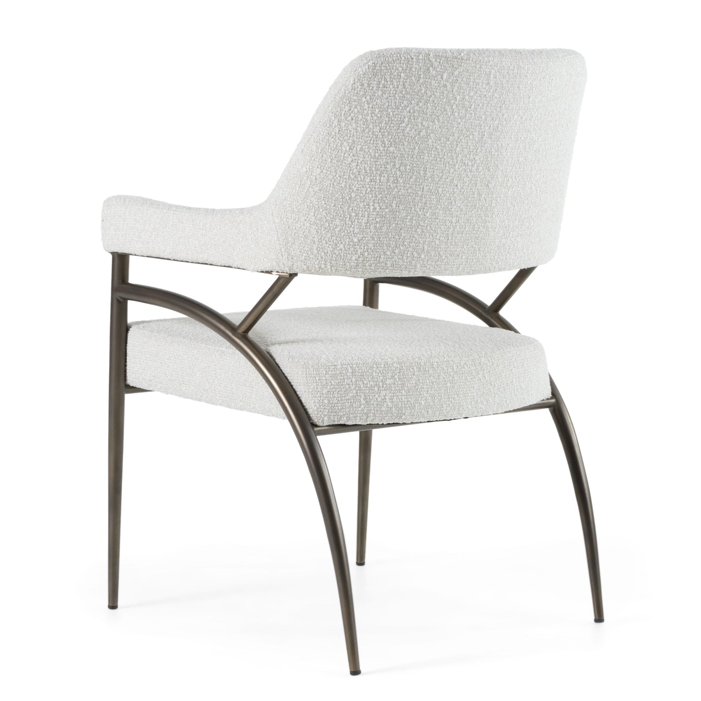 Modrest Betty Modern Off-White Fabric Bronze Dining Chair
