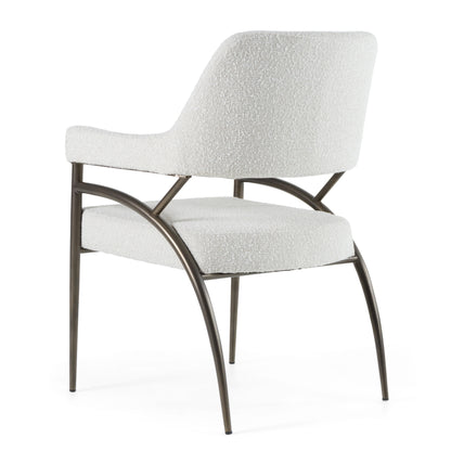 Modrest Betty Modern Off-White Fabric Bronze Dining Chair