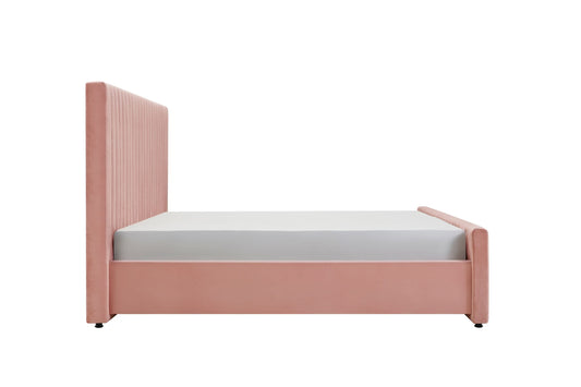 East King Modrest Beverly Modern Mauve Velvet Bed