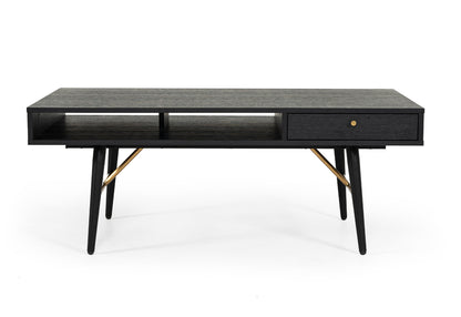 Modrest Billy Modern Black Oak and Gold Coffee Table