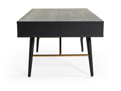 Modrest Billy Modern Black Oak and Gold Coffee Table