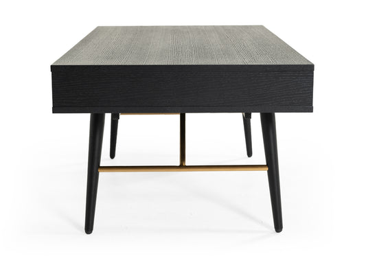 Modrest Billy Modern Black Oak and Gold Coffee Table