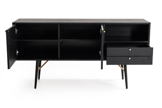 Modrest Billy Modern Black Oak and Gold Buffet