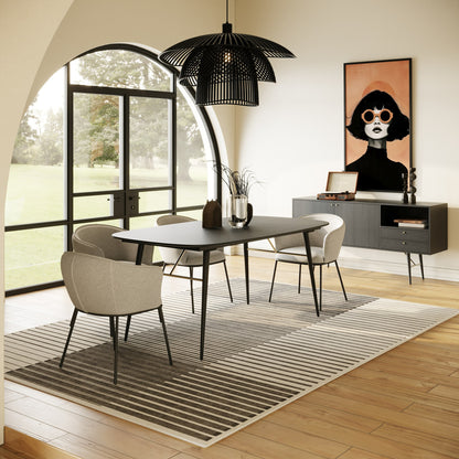 Modrest Billy Modern Black Oak and Gold Buffet