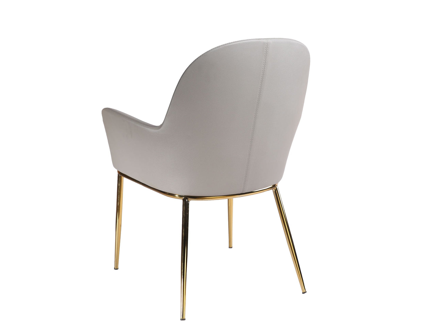 Modrest Blanton Modern Grey Leatherette and Gold Accent Chair