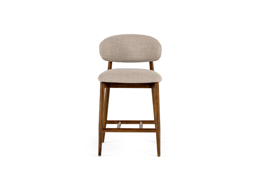 Modrest Blum Modern Beige Linen Counter Chair