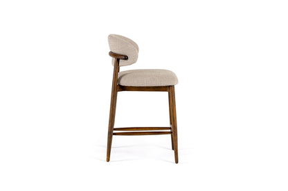 Modrest Blum Modern Beige Linen Counter Chair