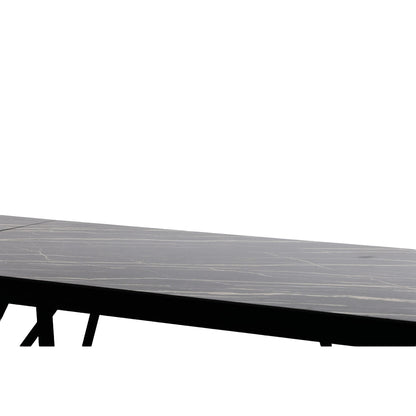 Modrest Bobby Modern Black Ceramic Extendable Dining Table
